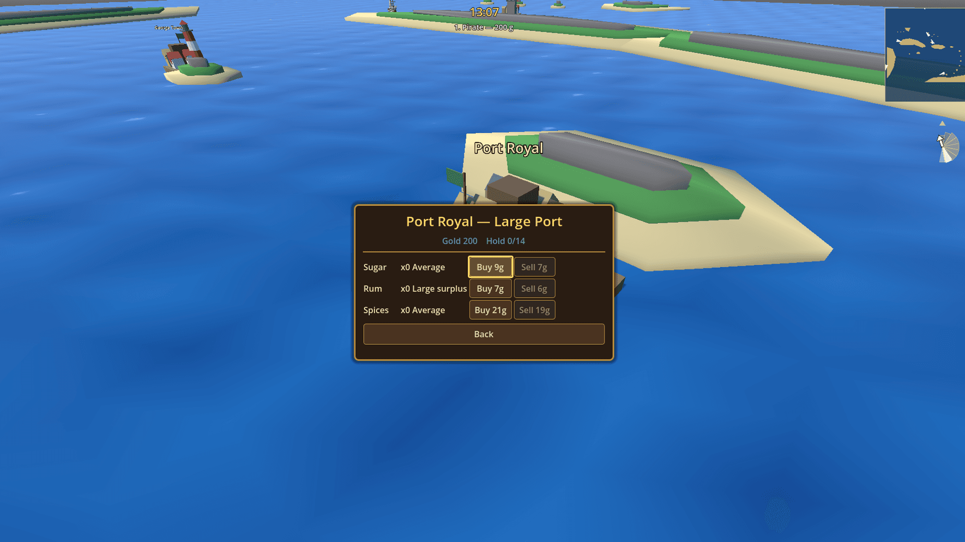 In-game trading menu