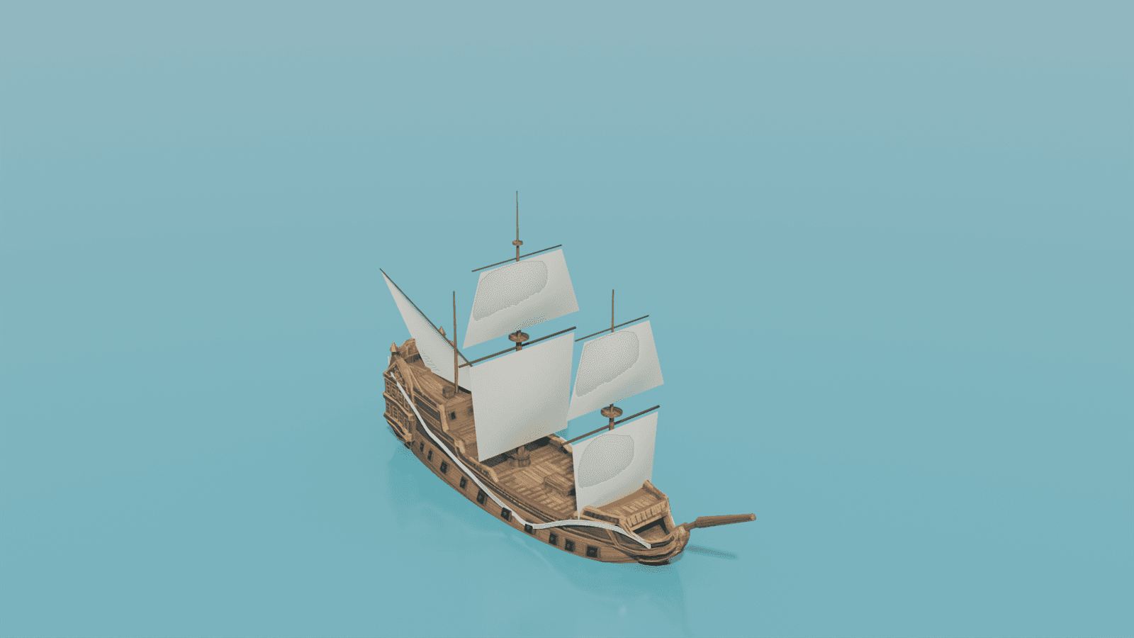 Galleon ship render